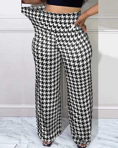 Black & White print high waist pants