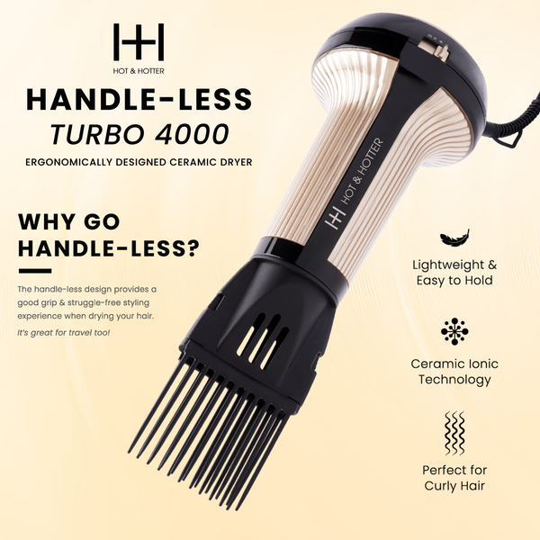 Hot & Hotter Turbo 4000 Ceramic Handless Hair Dryer Gold