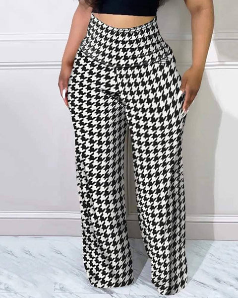 Black & White print high waist pants