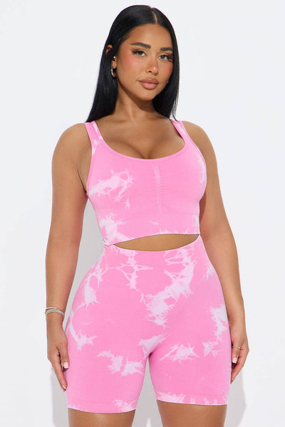 WASHED ACTIVE TANK AND BIKER SET: Black / SM