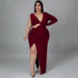 Single Sleeve Sexy Cutout Long Dress.