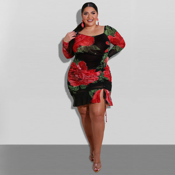 Summer Rose Sexy Plus Size Dress