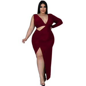 Single Sleeve Sexy Cutout Long Dress.