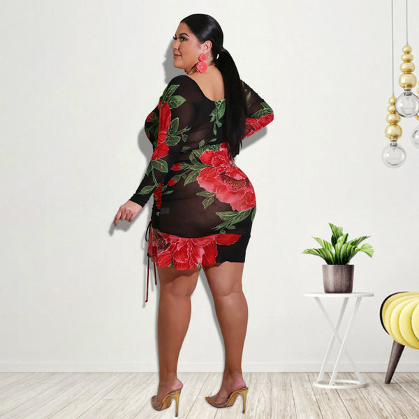 Summer Rose Sexy Plus Size Dress